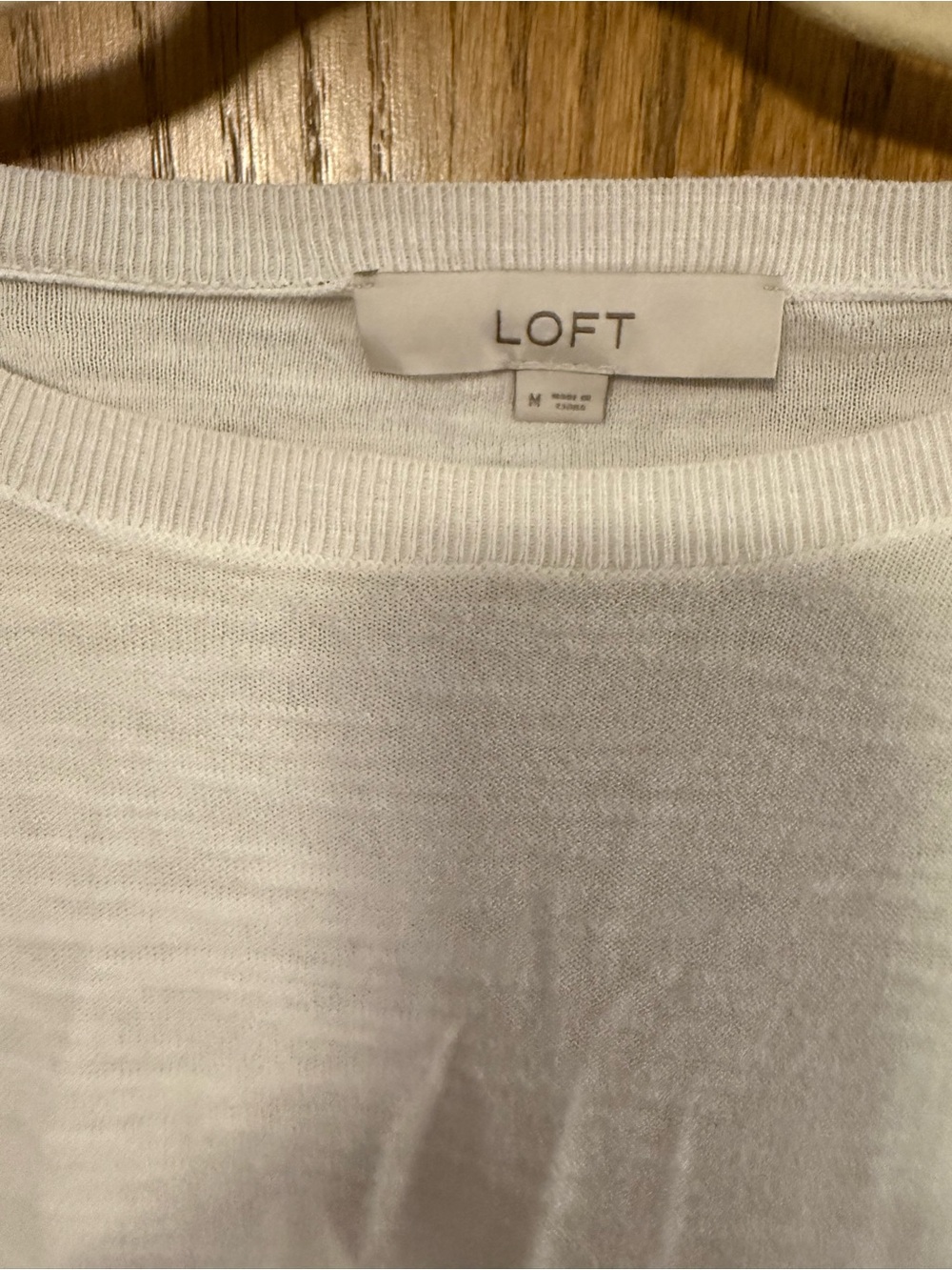 LOFT White Crewneck Knit Top